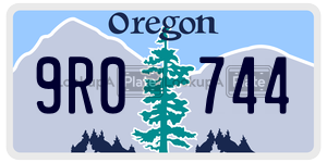 9R0744  license plate in OR