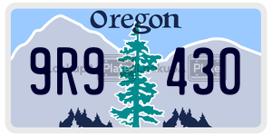 9R9430 license plate in Oregon
