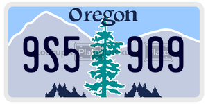9S5909  license plate in OR