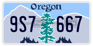 9S7667  license plate in OR