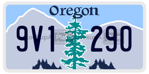 9V1290 license plate in Oregon