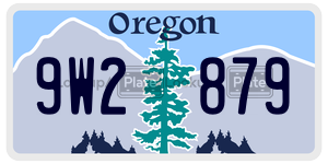 9W2879  license plate in OR