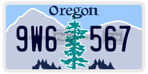 9W6567 license plate in Oregon
