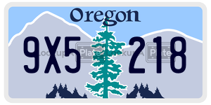 9X5218 license plate in Oregon