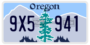 9X5941 license plate in Oregon