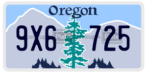 9X6725  license plate in OR
