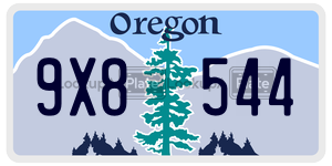 9X8544  license plate in OR