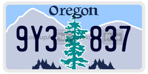 9Y3837  license plate in OR