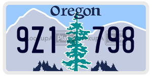 9Z1798 license plate in Oregon