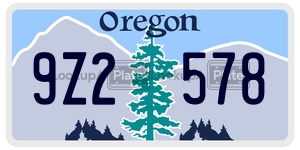 9Z2578  license plate in OR