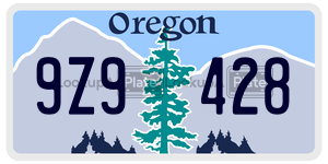 9Z9428  license plate in OR
