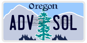 ADVS0L  license plate in OR