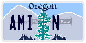 AMIN  license plate in OR