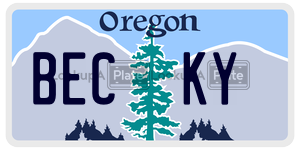 BECKY  license plate in OR
