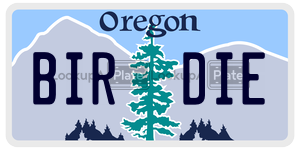 BIRDIE  license plate in OR