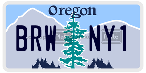 BRWNY1  license plate in OR