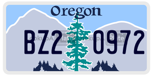 BZ20972  license plate in OR
