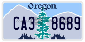 CA38689 license plate in Oregon