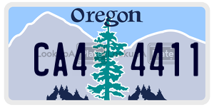 CA44411  license plate in OR