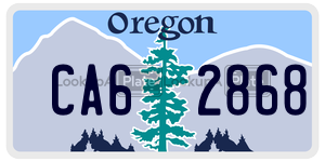 CA62868 license plate in Oregon