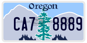CA78889  license plate in OR