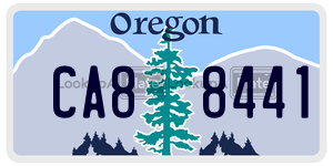 CA88441  license plate in OR