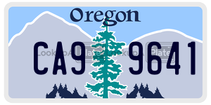 CA99641 license plate in Oregon