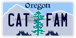 CATFAM  license plate in OR