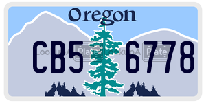 CB56778  license plate in OR