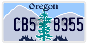 CB58355  license plate in OR