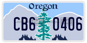 CB60406  license plate in OR