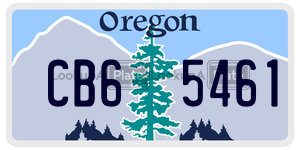 CB65461 license plate in Oregon