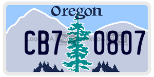 CB70807  license plate in OR