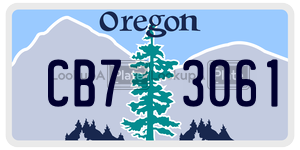 CB73061 license plate in Oregon