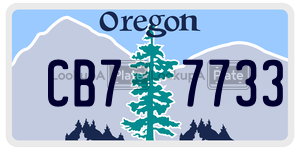CB77733  license plate in OR