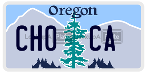 CH0CA license plate in Oregon