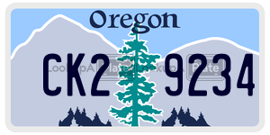 CK29234  license plate in OR