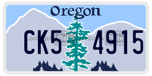 CK54915 license plate in Oregon
