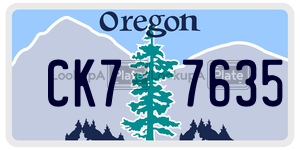 CK77635 license plate in Oregon