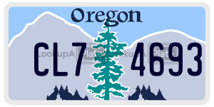 CL74693 license plate in Oregon