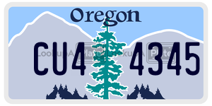 CU44345  license plate in OR