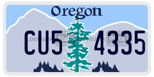 CU54335  license plate in OR