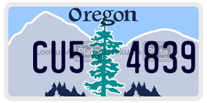 CU54839  license plate in OR