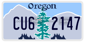 CU62147  license plate in OR