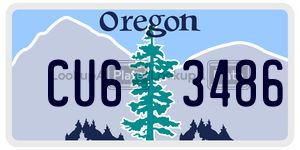 CU63486  license plate in OR