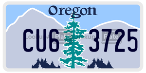 CU63725 license plate in Oregon