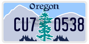 CU70538 license plate in Oregon