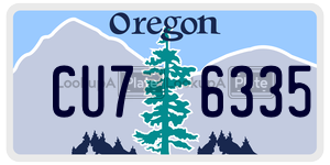 CU76335 license plate in Oregon