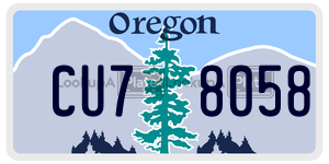 CU78058  license plate in OR