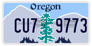 CU79773 license plate in Oregon